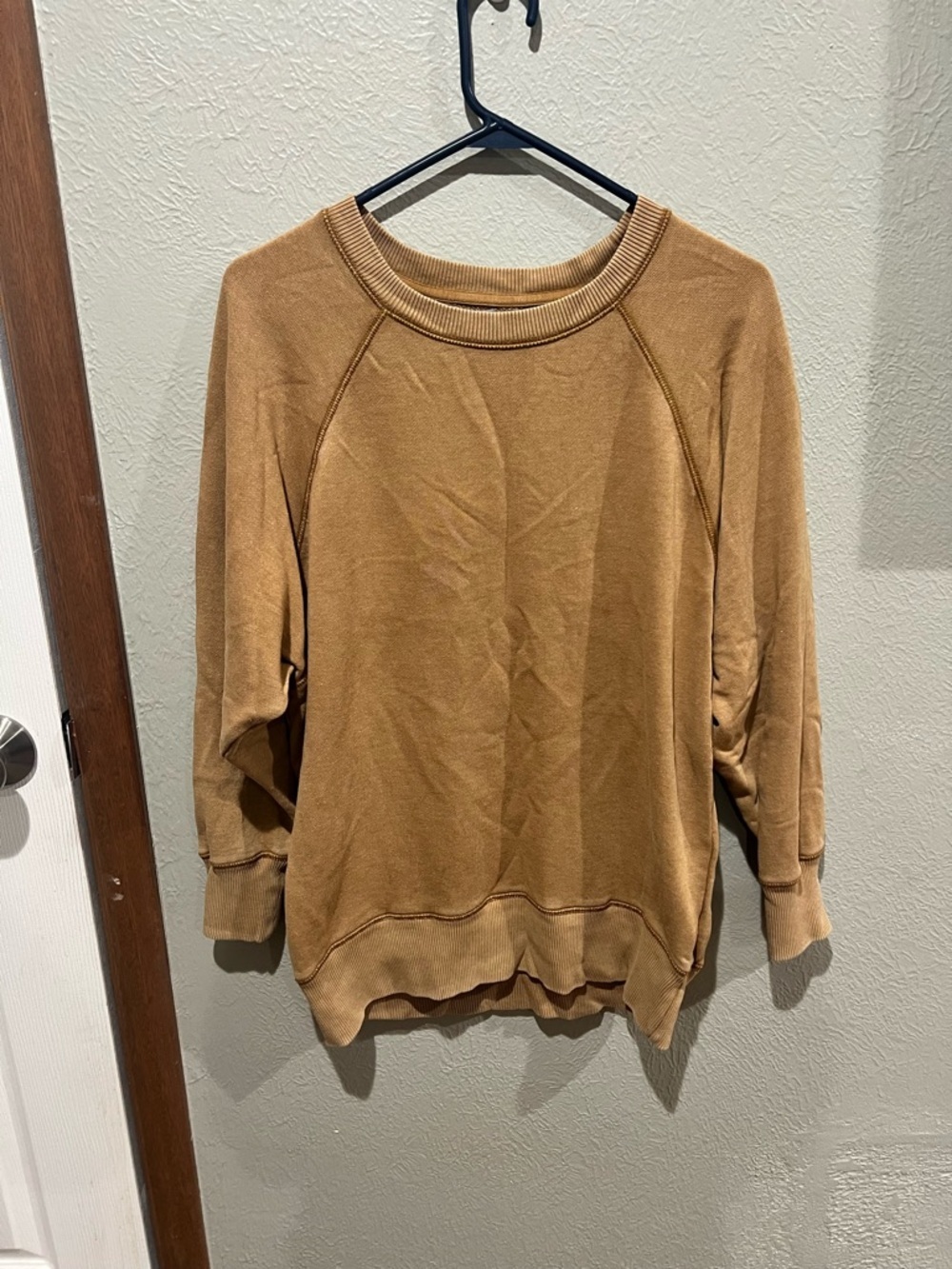 aerie Tan Crewneck Sweatshirt Size S EUC Oversized Neutral Minimalist